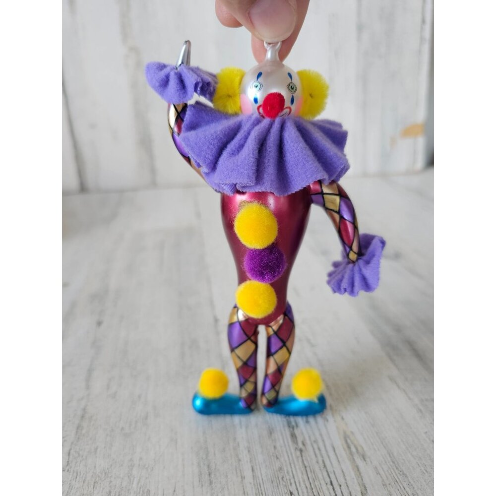 De carlini Italian clown ornament glass vintage Xmas tree